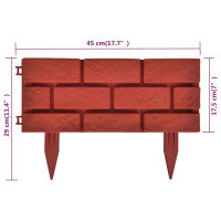 Produktbild för Trädgårdskant med tegel design 11 st