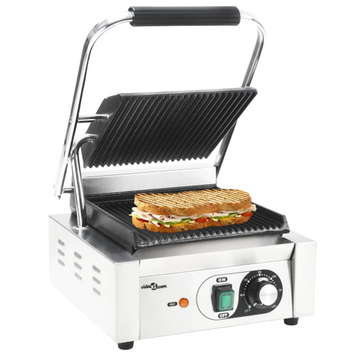 vidaXL Paninigrill rostfritt stål 1800 W 31x30,5x20 cm