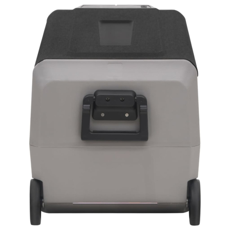 Produktbild för Kylbox med hjul och adapter 60 L svart & grå PP & PE