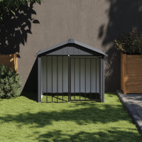 Produktbild för Hundkoja med tak svart 117x103x102 cm galvaniserat stål