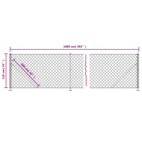 Produktbild för Gunnebostängsel med stolpsko antracit 1,1x10 m