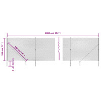 Produktbild för Gunnebostängsel med markspett antracit 1,8x10 m