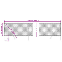 Produktbild för Gunnebostängsel antracit 1,1x25 m