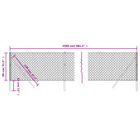Produktbild för Gunnebostängsel antracit 0,8x25 m