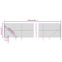 Produktbild för Gunnebostängsel med markspett antracit 2,2x25 m