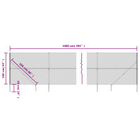 Produktbild för Gunnebostängsel med markspett silver 1,6x10 m