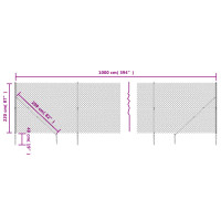 Produktbild för Gunnebostängsel med markspett antracit 2,2x10 m