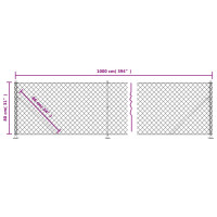 Produktbild för Gunnebostängsel med stolpsko antracit 0,8x10 m