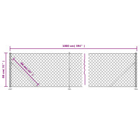 Produktbild för Gunnebostängsel med stolpsko silver 0,8x10 m