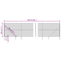 Produktbild för Gunnebostängsel med markspett antracit 1,8x25 m
