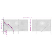 Produktbild för Gunnebostängsel med markspett antracit 1,4x10 m