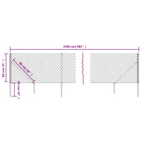 Produktbild för Gunnebostängsel med markspett antracit 0,8x25 m