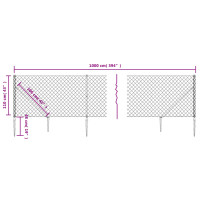 Produktbild för Gunnebostängsel med markspett silver 1,1x10 m