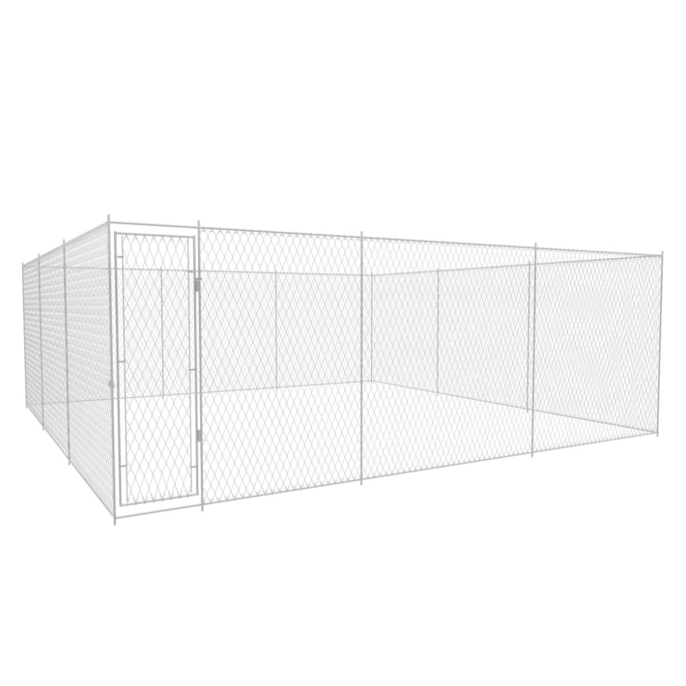 Produktbild för Hundgård för utomhusbruk galvaniserat stål 570x570x185 cm