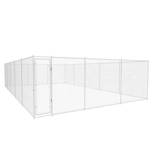 vidaXL Hundgård för utomhusbruk galvaniserat stål 950x570x185 cm