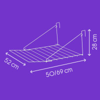 Produktbild för Tomado Hängande torkställning Breda 7 m vit