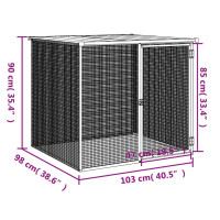 Produktbild för Hönsbur med tak ljusgrå 103x98x90 cm galvaniserat stål