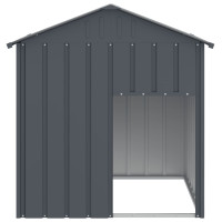 Produktbild för Hundkoja med tak antracit 117x103x123 cm galvaniserat stål