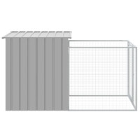 Produktbild för Hundgård med gård ljusgrå 110x201x110 cm galvaniserat stål