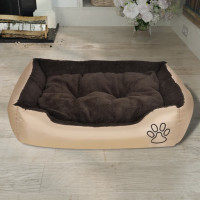 Produktbild för Hundbädd beige och brun XXL