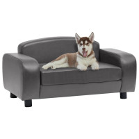 Produktbild för Hundsoffa grå 80x50x40 cm konstläder