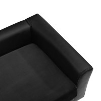 Produktbild för Hundsoffa svart 60x43x30 cm plysch och konstläder