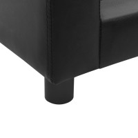 Produktbild för Hundsoffa svart 60x43x30 cm plysch och konstläder