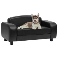 Produktbild för Hundsoffa svart 80x50x40 cm konstläder