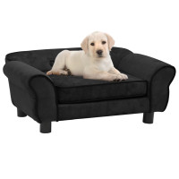 Produktbild för Hundsoffa svart 72x45x30 cm plysch