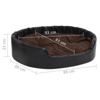 Produktbild för Hundbädd svart och brun 99x89x21 cm plysch och konstläder