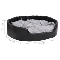 Produktbild för Hundbädd svart och grå 99x89x21 cm plysch och konstläder