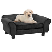 Produktbild för Hundsoffa mörkgrå 72x45x30 cm plysch