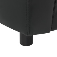 Produktbild för Hundsoffa svart 67x41x39 cm konstläder