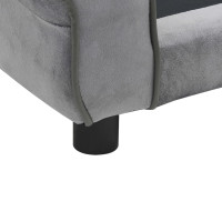 Produktbild för Hundsoffa grå 72x45x30 cm plysch