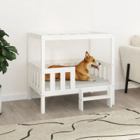 Miniatyr av produktbild för Hundbädd vit 95,5x73,5x90 cm massiv furu