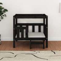 Produktbild för Hundbädd svart 75,5x63,5x70 cm massiv furu