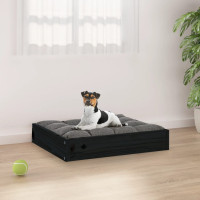Produktbild för Hundbädd svart 51,5x44x9 cm massiv furu