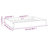 Produktbild för Hundbädd vit 71,5x54x9 cm massiv furu