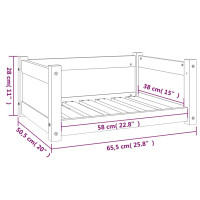 Produktbild för Hundbädd honungsbrun 65,5x50,5x28 massiv furu