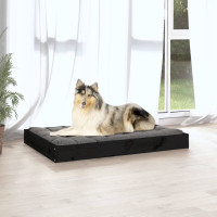 Produktbild för Hundbädd svart 91,5x64x9 cm massiv furu