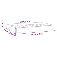 Produktbild för Hundbädd svart 91,5x64x9 cm massiv furu