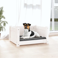 Produktbild för Hundbädd vit 55,5x45,5x28 massiv furu