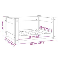 Produktbild för Hundbädd honungsbrun 55,5x45,5x28 massiv furu