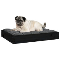 Produktbild för Hundbädd svart 61,5x49x9 cm massiv furu