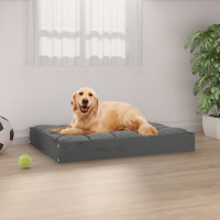 Produktbild för Hundbädd grå 71,5x54x9 cm massiv furu