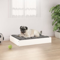 Produktbild för Hundbädd vit 61,5x49x9 cm massiv furu