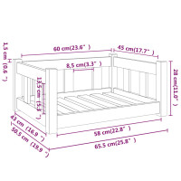 Produktbild för Hundbädd honungsbrun 65,5x50,5x28 massiv furu