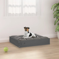 Produktbild för Hundbädd grå 51,5x44x9 cm massiv furu