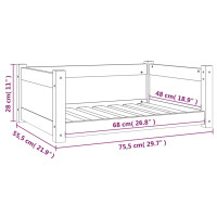 Produktbild för Hundbädd svart 75,5x55,5x28 massiv furu