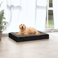 Produktbild för Hundbädd svart 71,5x54x9 cm massiv furu